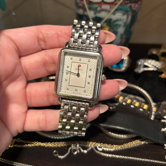 Michele Silver and white diamond Watch deco Madison - Picture 2 of 10